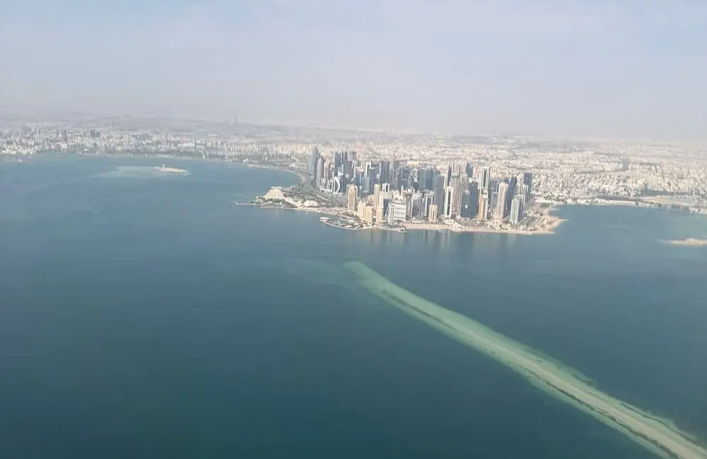 Doha from the plane. Image: David Cox