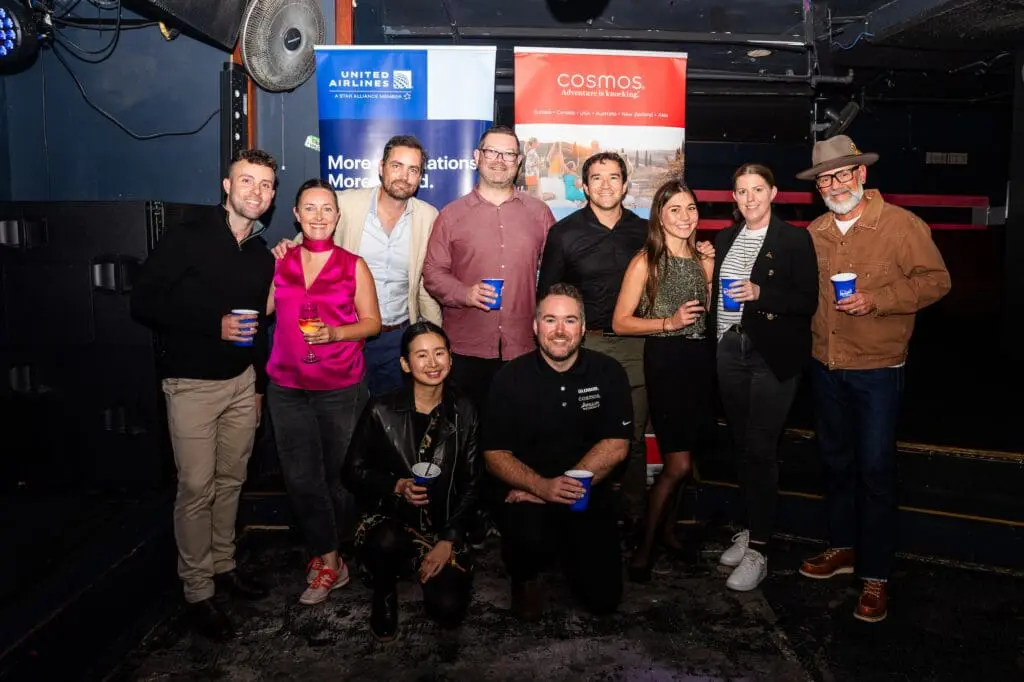 Neon balaclavas and funk fusion: Memphis Tourism shows the travel trade its city knows how to surprise/shock 5 Memphis Tourism, GFOB and United Airlines in Sydney.