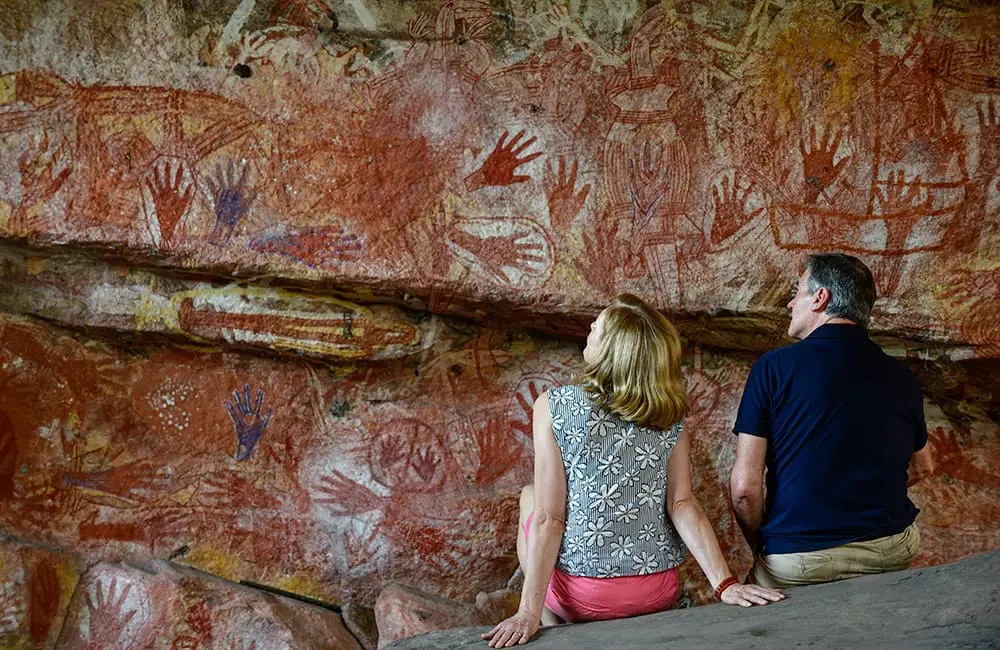 See Australia’s best-known Aboriginal rock art galleries, including the famed Rainbow Serpent.
