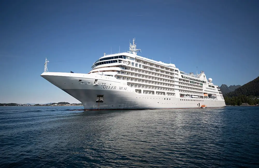 Silver Muse cruise ship at sea.