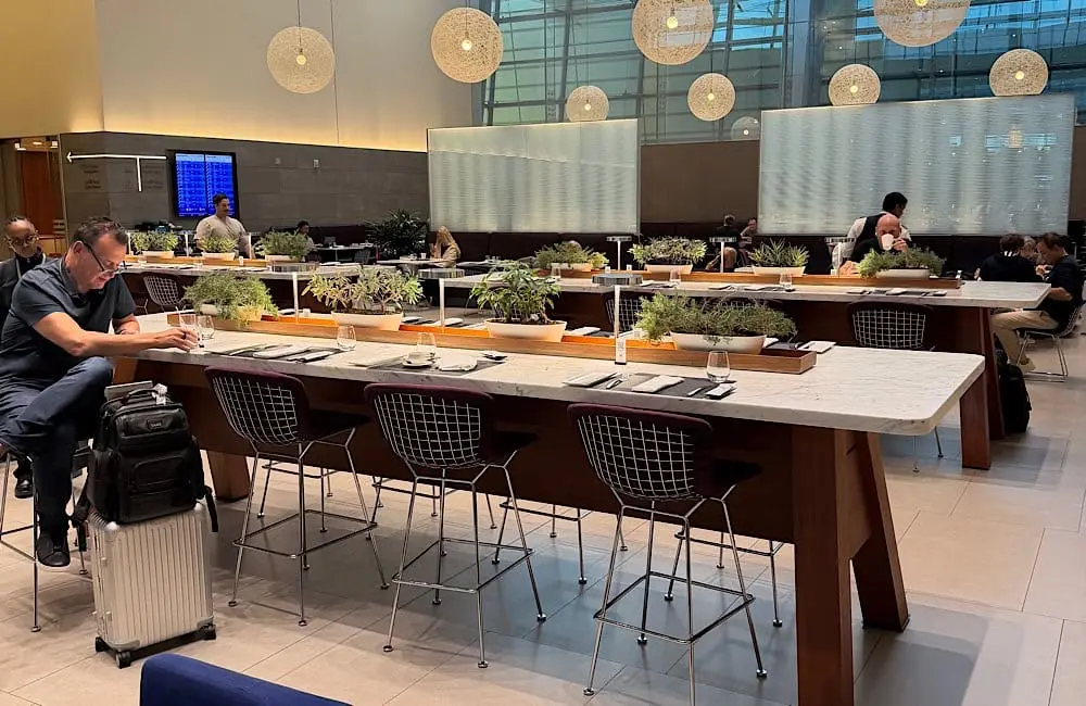 Space in the airport lounge. Image: David Cox