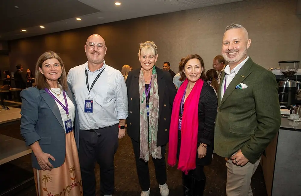 TAG Amplify conference: (L-R): Kelly Clive (Delta Air Lines), Darren Partridge (TAG), Sue Gaddes (Shangri-La Hotels), Mary-Jane Devine (Hyatt Regency Sydney) & James Stadnyk (Etihad Airways).