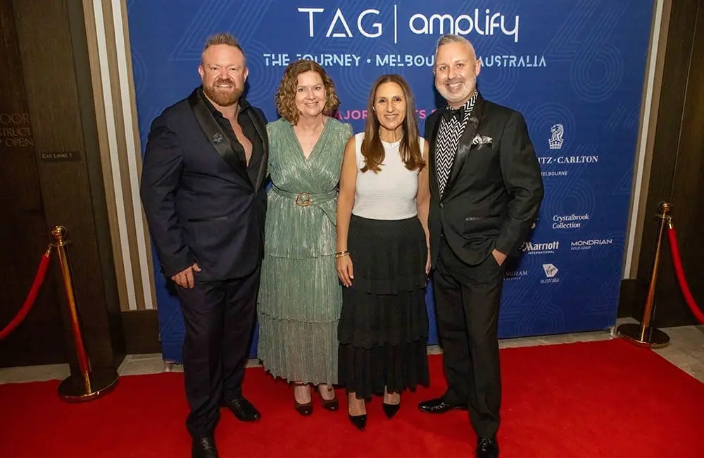 TAG Amplify conference: (L-R): Shane Barr (TAG), Elizabeth Rooney (CT Partners), Amanda Frack (Langham Hotels) & James Stadnyk (Etihad Airways).