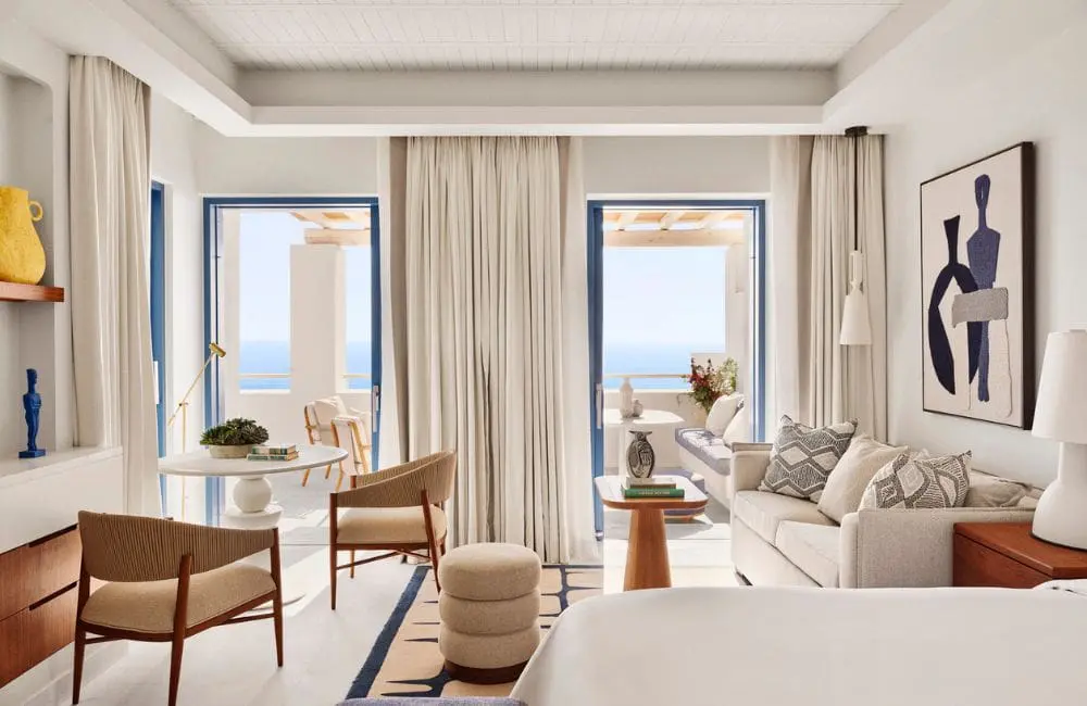 First look: Four Seasons Hotel Mykonos "a new level of serene luxury" 3 Inside one of the rooms at Four Seasons Mykonos