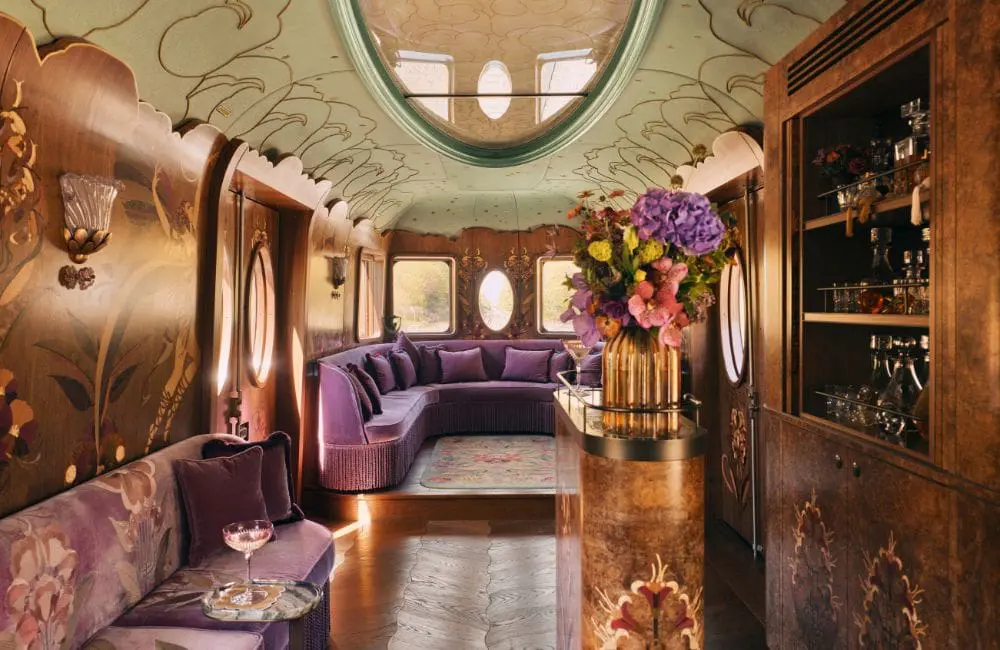 Inside British Pullman's new theatrical carriage designed by Australians Baz Luhrmann and Catherine Martin