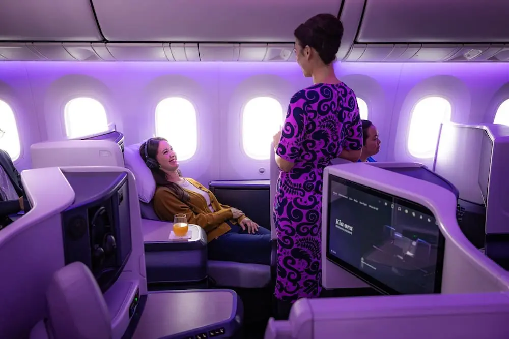 Air New Zealand's Business Premier cabin.