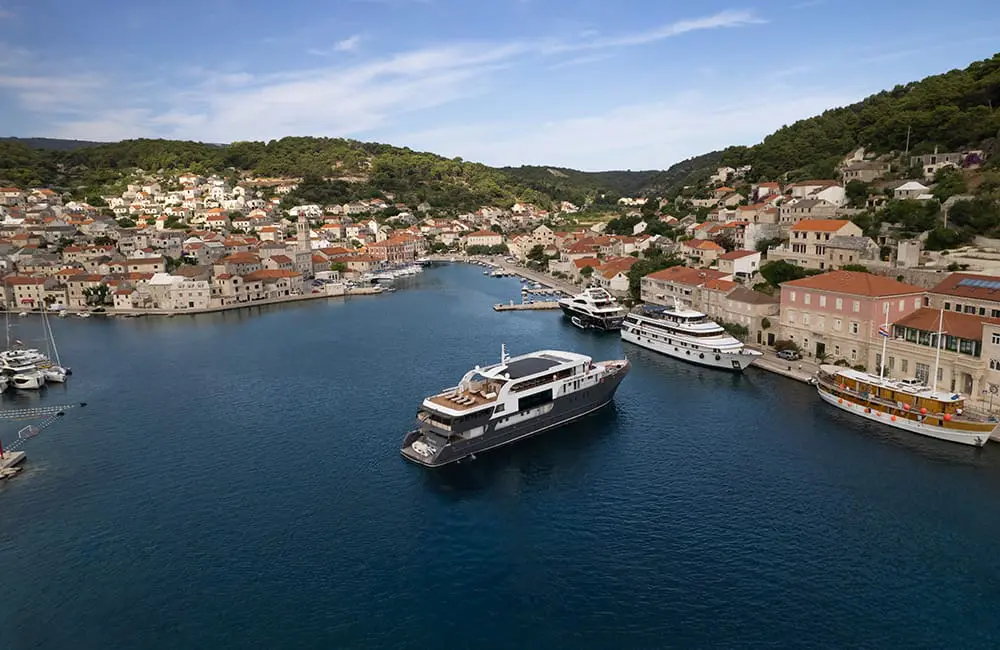 Travelmarvel's Princess Eleganza ship in Brac Harbour, Croatia.