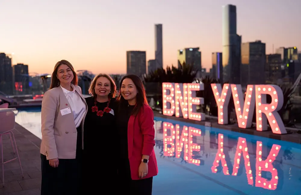Air Canada's Kirsten Frost, Janis McDonald and Eunica Pineda.