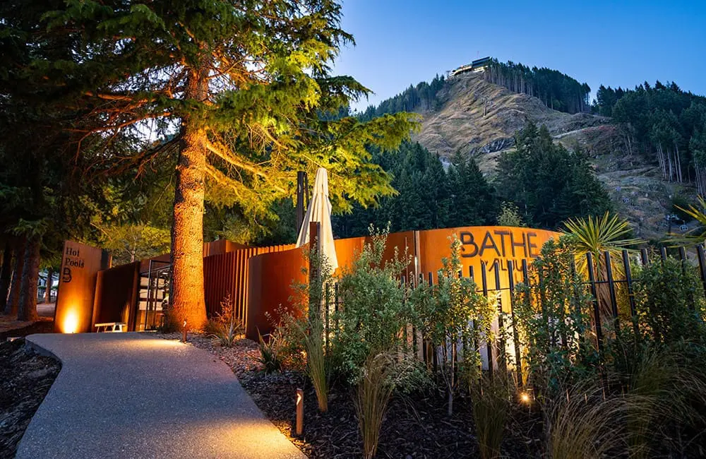 Bathe by Aluume exterior at dusk