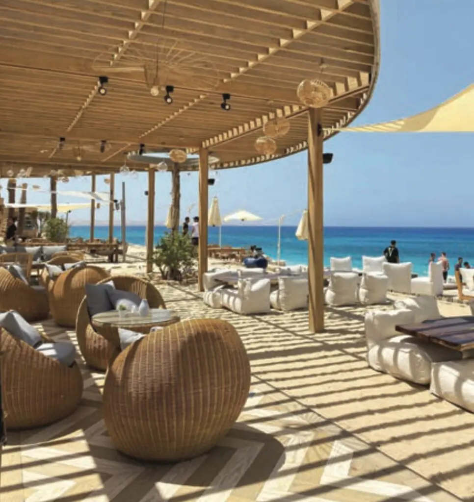 Render of the Double Island Lodge beach bar 