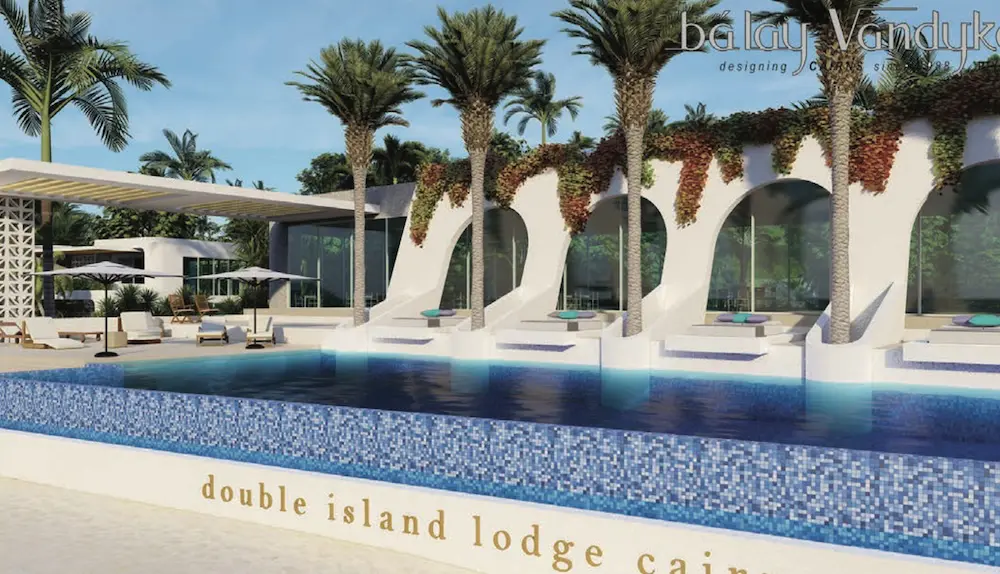 A pool at the planned Double Island Lodge.