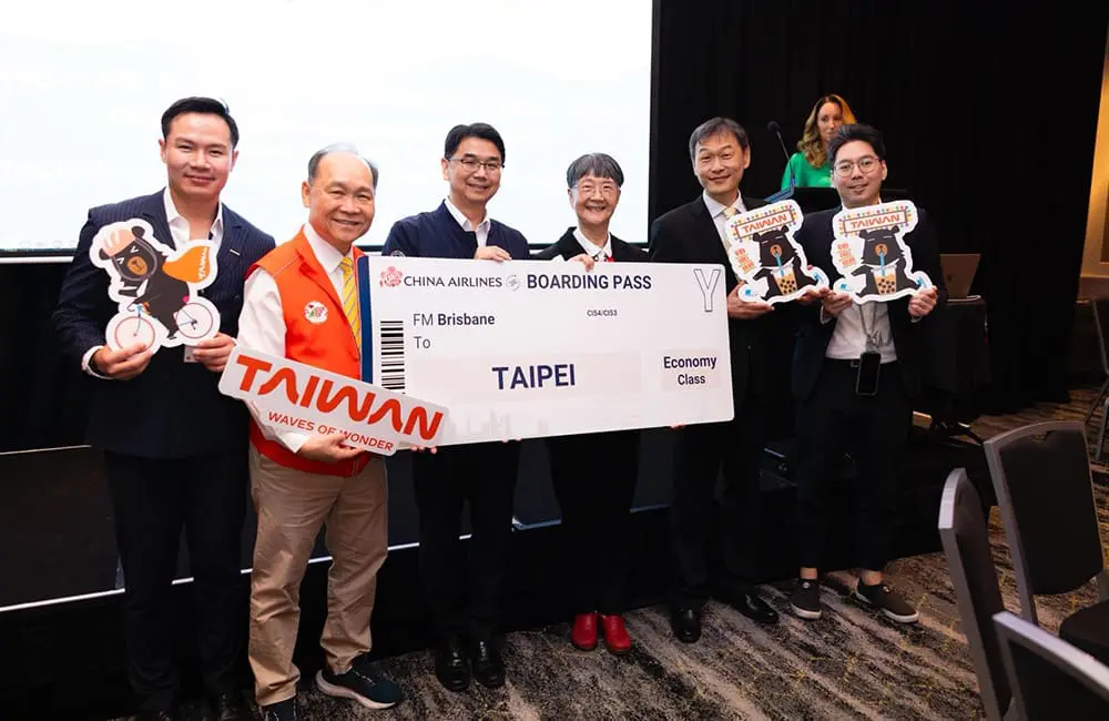 Visa-free and direct from Australia: Taiwan courts Aussie travellers with new experiences 2 China Airlines prize winner at the Taiwan Tourism Administration 2026 roadshow in Brisbane.