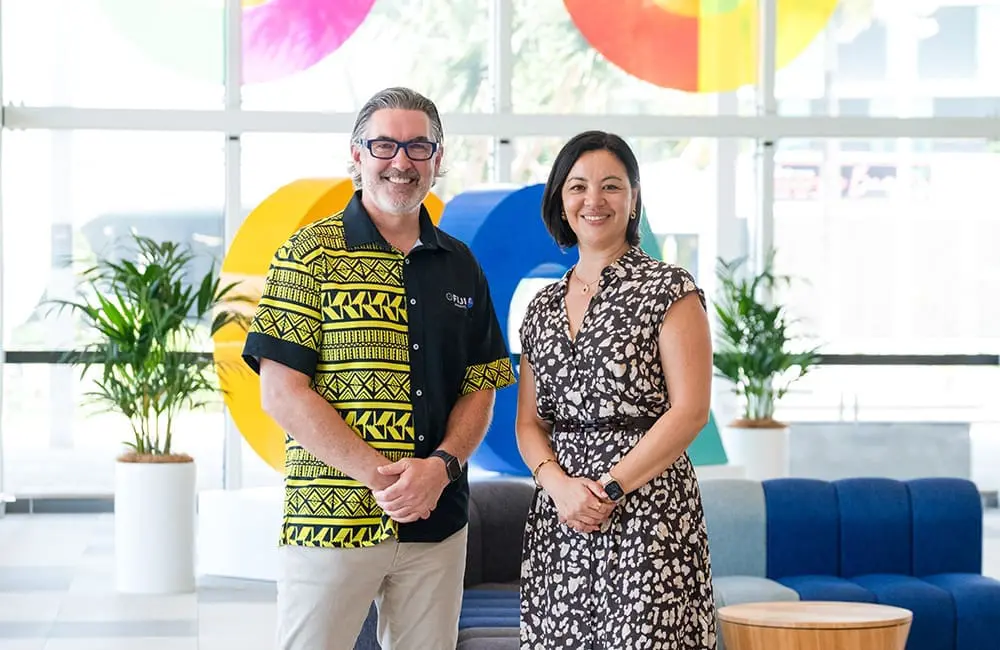 Fiji Airways Managing Director & CEO Paul Scurrah and Queensland Airports Limited CEO Amelia Evans.