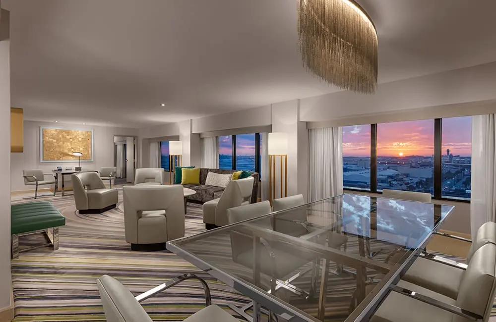 Fresh from LA: The hottest hotels, dining spots, events and attractions for 2026 8 Render of Hilton LAX Presidential Suite with runway views. Image: Hilton – Los Angeles Tourism updates