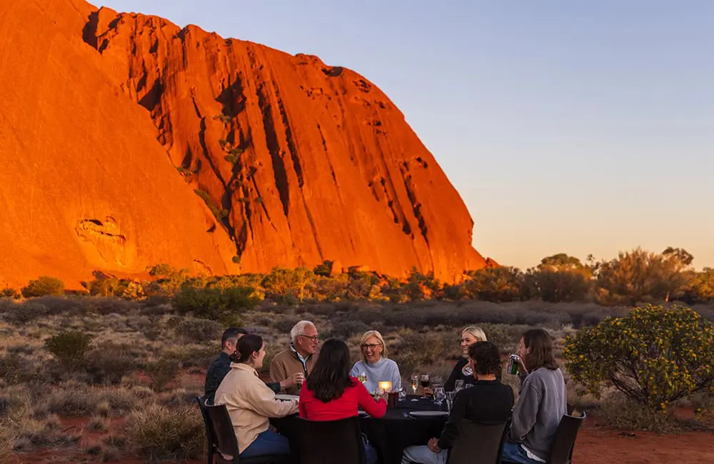 Virgin Australia drops Northern Territory fares from $145 one-way for one week only 4 Barbecue dinner at Uluru. Image: Tourism & Events NT/Safari Global/AAT Kings