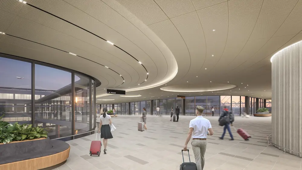 Render of Melbourne Airport's Naarm Way