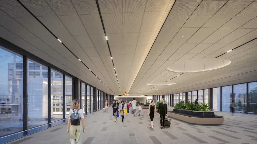 Render of Melbourne Airport's Naarm Way