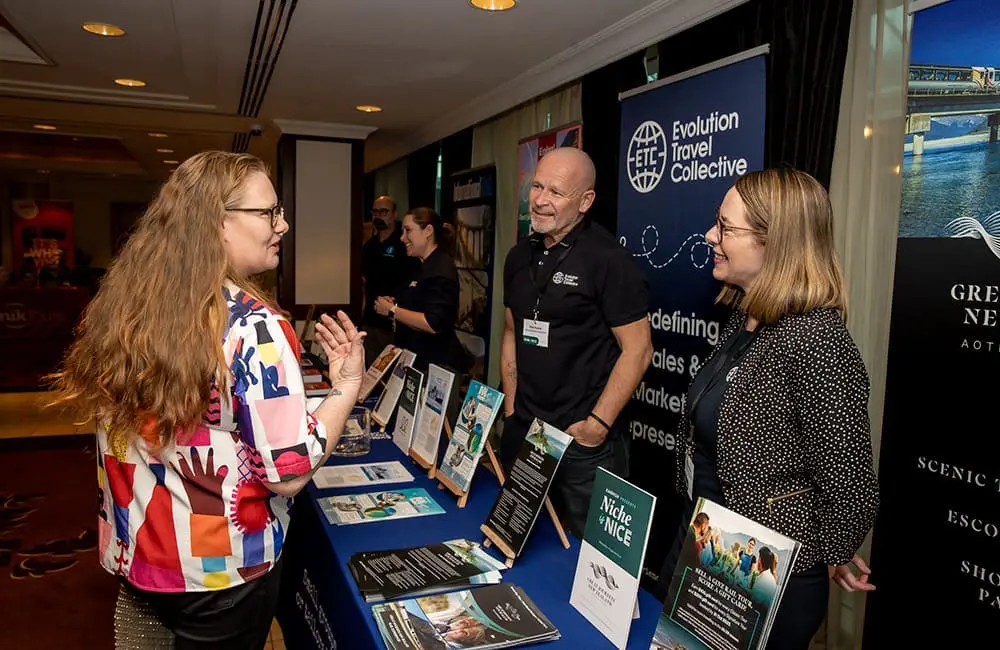 Evolution Travel Collective's Pete Rawley and Ingrid Berthelsen at Niche is Nice 2025 in Brisbane.