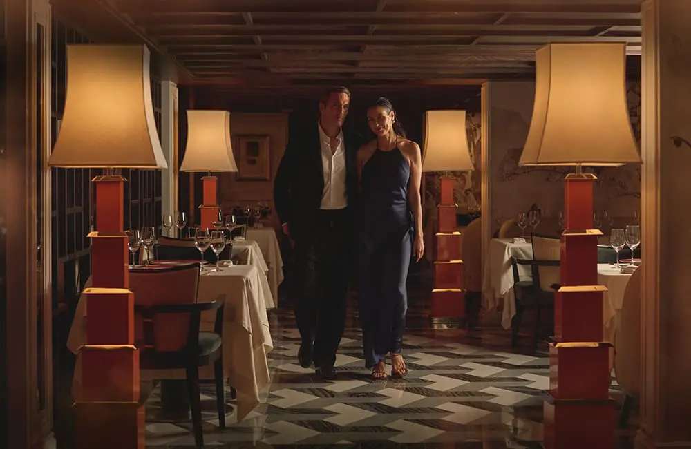 Wake up somewhere extraordinary: Oceania Cruises launches new collection with 50% reduced deposits 4 Couple walking through Red Ginger Asian restaurant aboard an Oceania Cruises ship