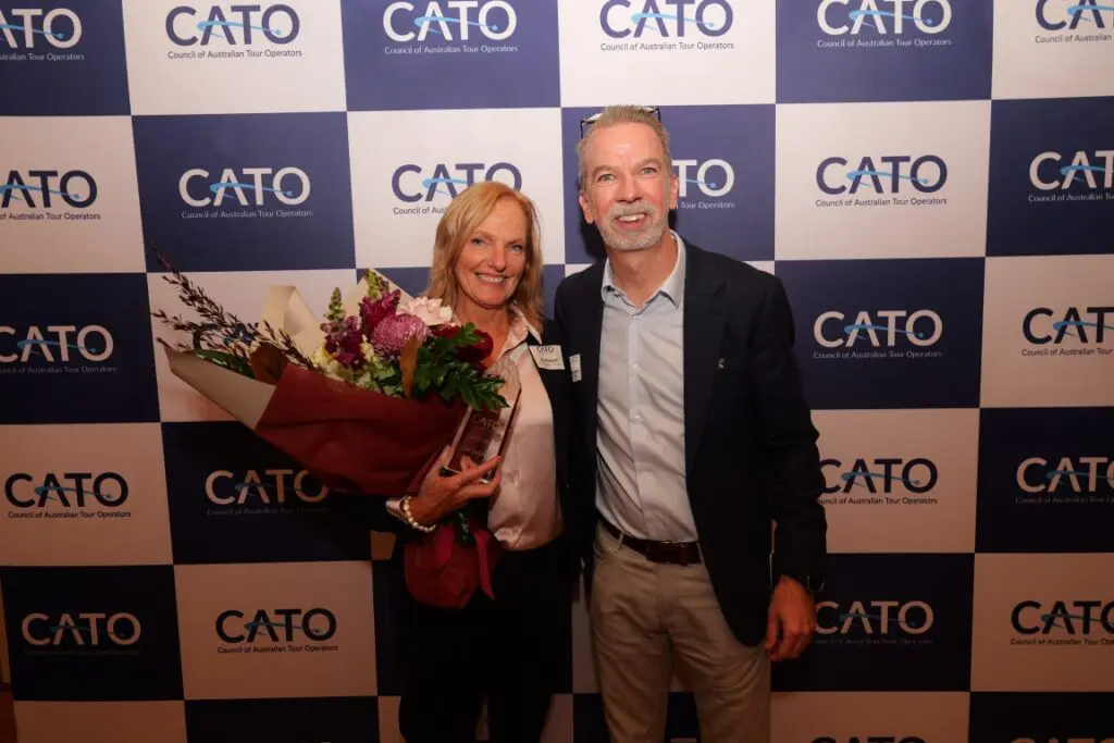 Sue Badyari (left) with Sean Martin