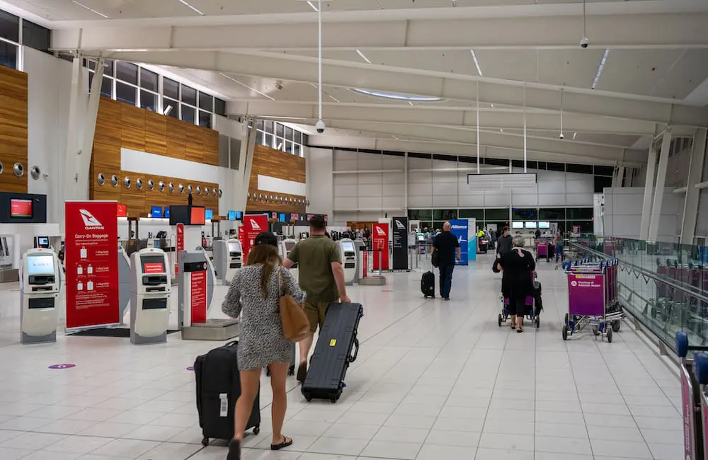 Qantas customers in Adelaide airport
