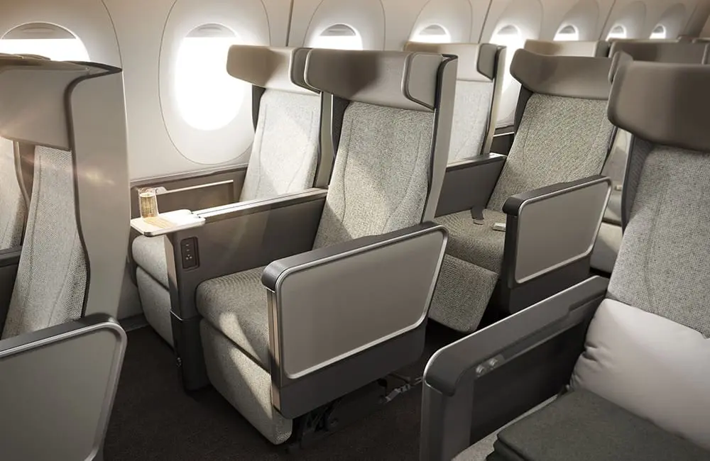 Render of Project Sunrise A350-1000ULR Premium Economy seating.
