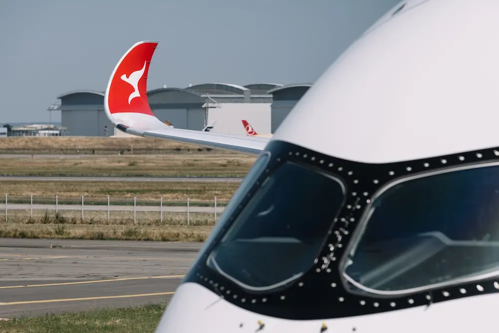 Qantas confirms world-first non-stop Sydney-London flights from 2027 at A350 unveiling 2 The first Qantas Project Sunrise A350 (Image Stuart Bailey)