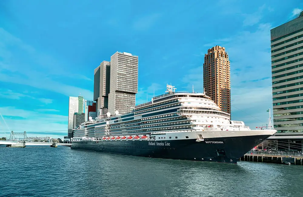 Holland America's flagship Rotterdam in Rotterdam.