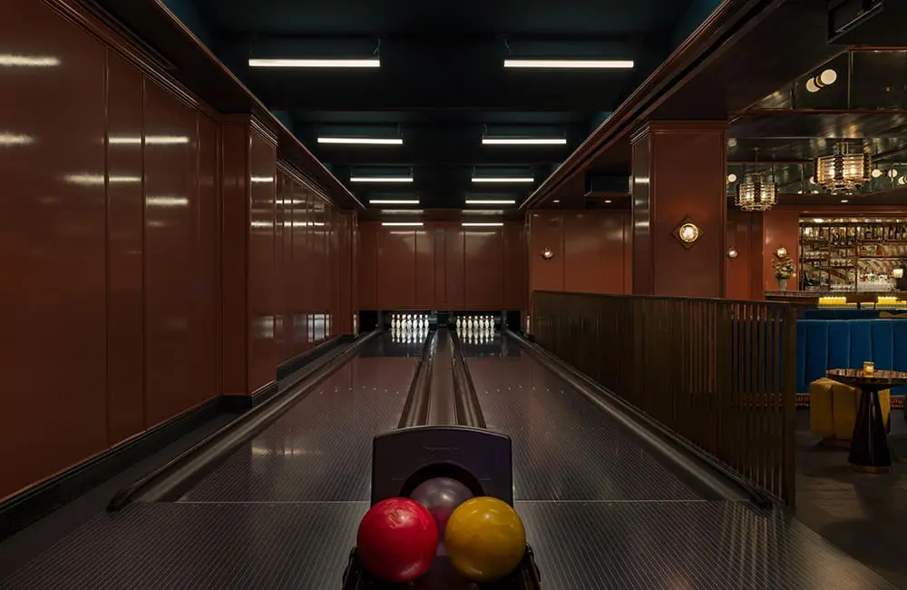 The private Bowling Alley. Image: The Sun Rose West Hollywood
