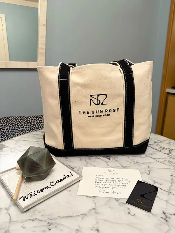 The Sun Rose West Hollywood welcome gift. Image: Cassie Tannenberg