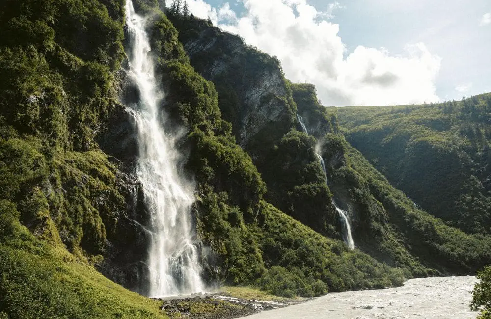 Bridal Veils falls near Valdez, Alaska