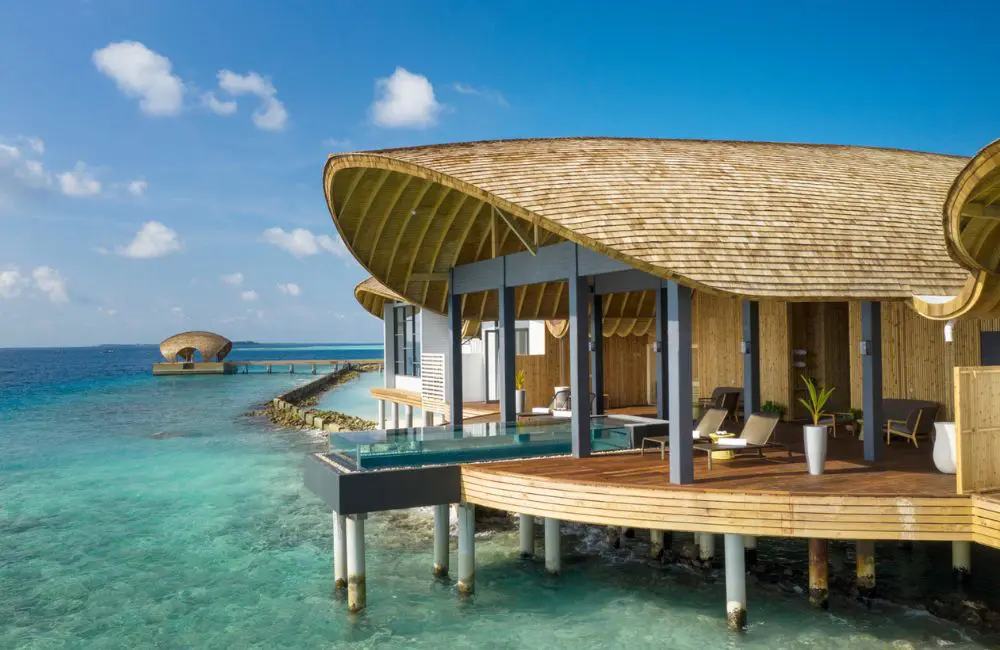 Outrigger Maldives Maafushivaru ranked among the top one per cent of hotels worldwide 2 An overwater villa at Outrigger Maldives Maafushivaru Resort