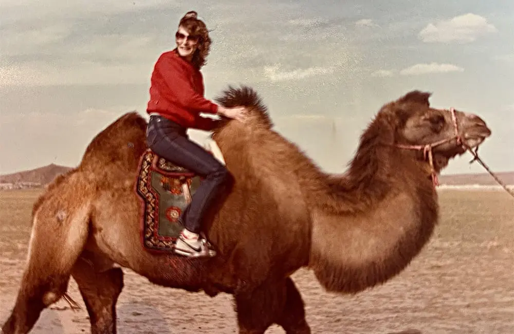 Karen Endycott on camel
