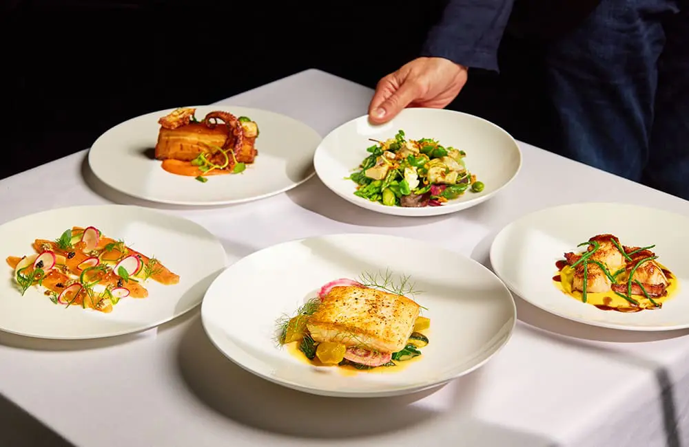 A selection of menu items at Fayre, The Shepherd Mayfair's signature restaurant. Image: Harry Brereton