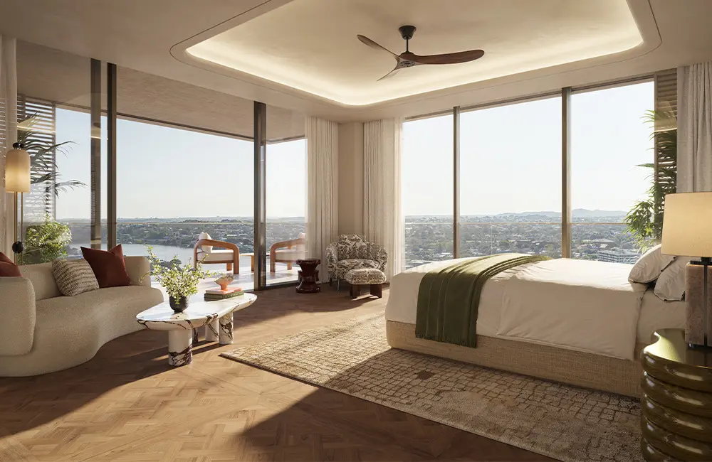 First look: Capella unveils its first Australian branded residences in Brisbane 3 Capella Brisbane: Primary Bedroom