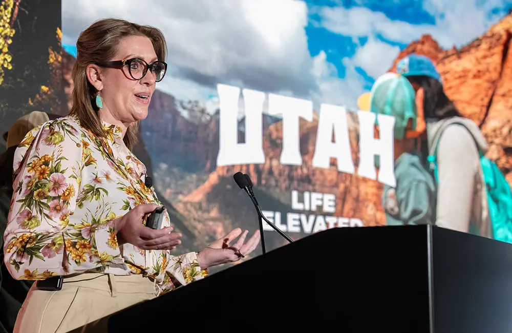 Utah eyes 2034 Winter Olympics with flurry of upgraded visitor experiences you can enjoy now 5 Utah Office of Tourism Global Market Director Rachel Bremer at IPW 2026. Image: U.S. Travel Association