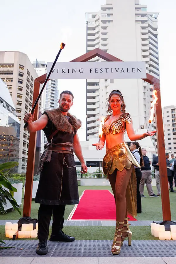 Viking promo models at NTIA Finalist Celebration with Viking.