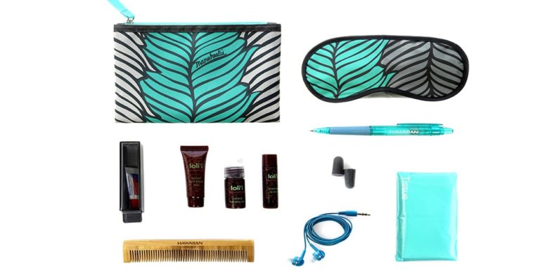 Cool new amenity kits from Hawaiian Airlines