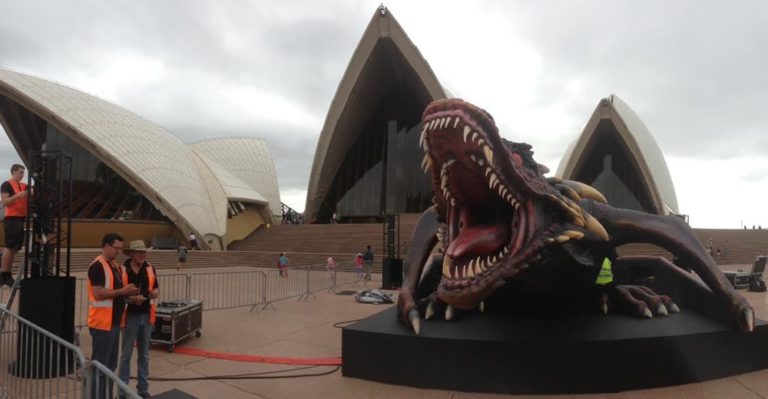 Game of Thrones dragon lands at the Sydney Opera House