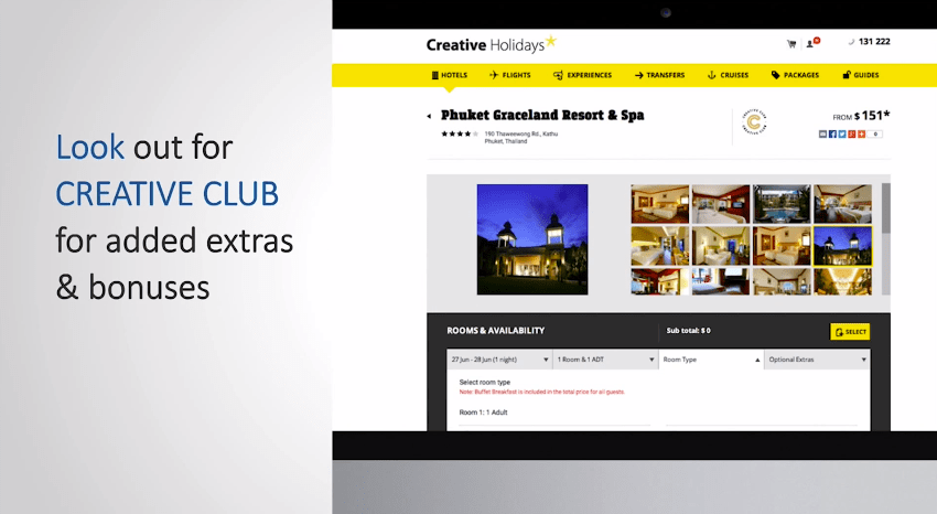 Creative Holidays website 2