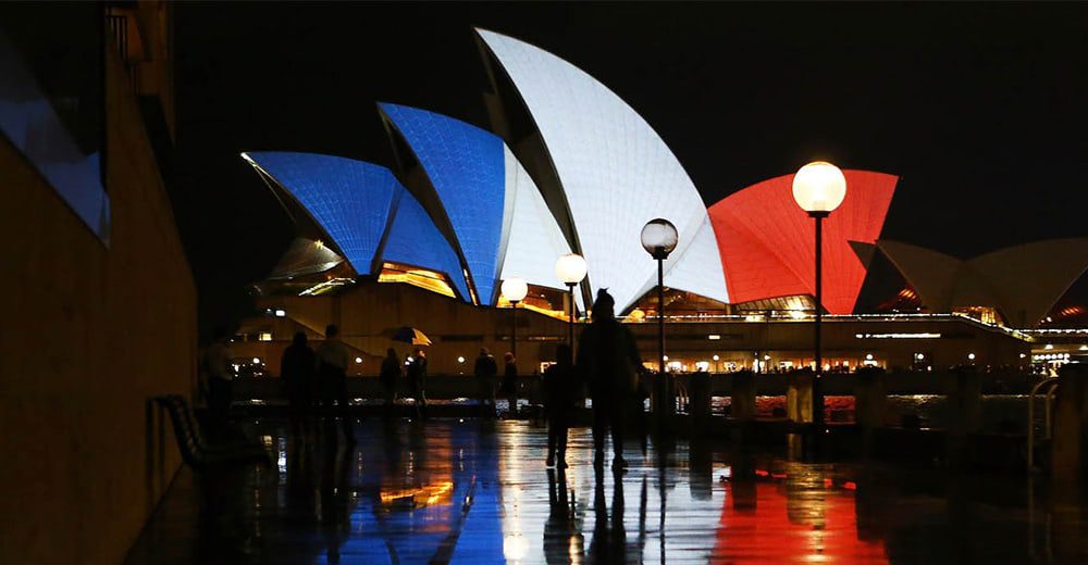The world turns blue, white and red for France