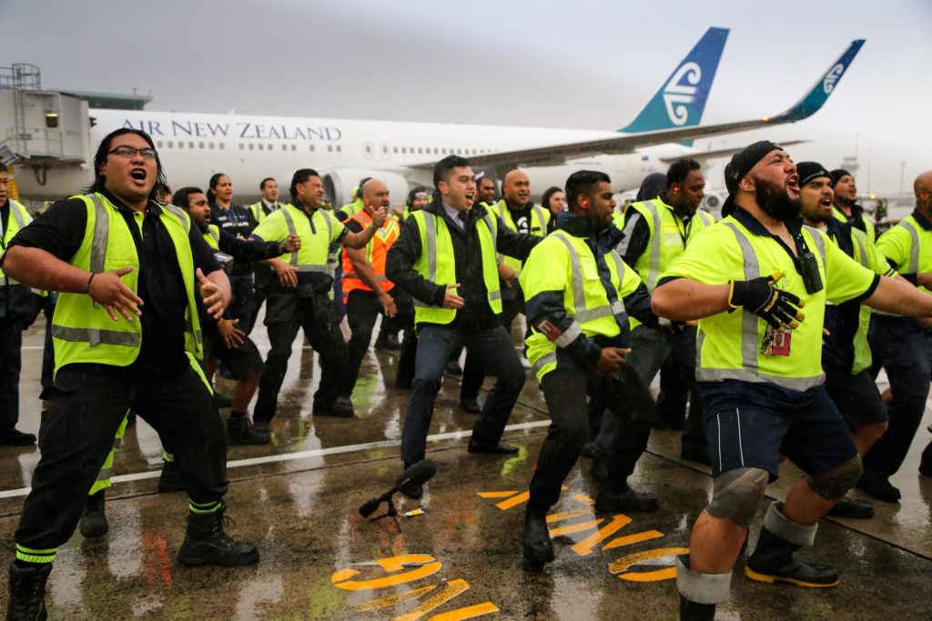 Air New Zealand gives the All Blacks a legendary welcoming