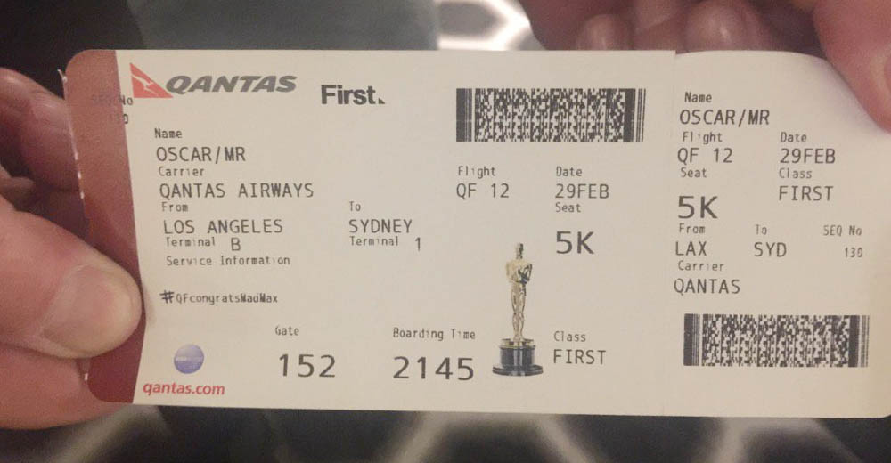 Qantas goes 'Mad Max' on a special Oscars flight
