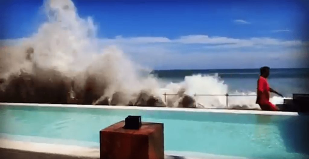 Tidal waves kill two tourists & damage swim up bars in Bali