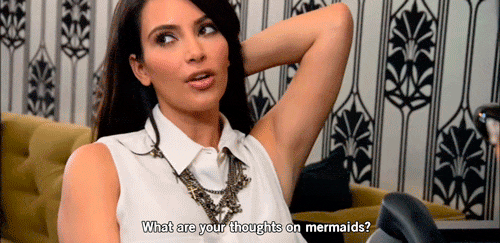 What's the etiquette when meeting other Aussies overseas? 12 kim-kardashian-mermaids-awkward-conversation-gif