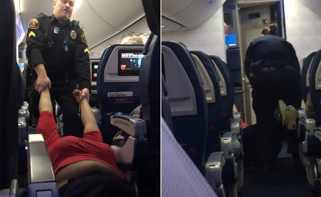 Woman apparently wouldn't follow boarding procedures & was dragged off the plane (literally)
