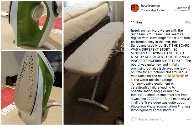 Introducing the Hotel Iron Man - an Instagram page dedicated to reviewing hotel irons, seriously 36 Screen Shot 2017-05-25 at 9.47.17 AM