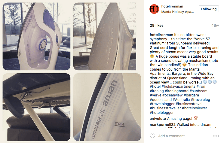 Introducing the Hotel Iron Man - an Instagram page dedicated to reviewing hotel irons, seriously 39 Screen Shot 2017-05-25 at 9.51.44 AM