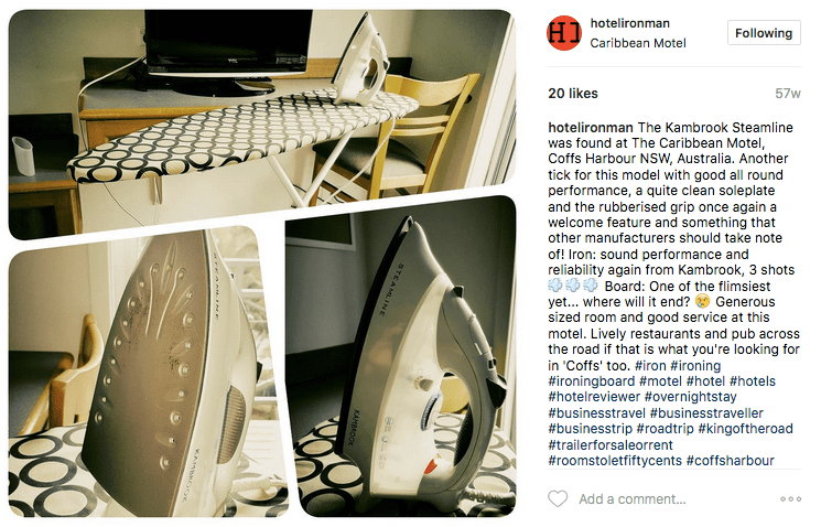 Introducing the Hotel Iron Man - an Instagram page dedicated to reviewing hotel irons, seriously 40 Screen Shot 2017-05-25 at 9.56.00 AM