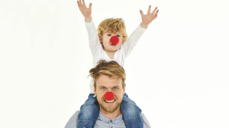 The guys at Wendy Wu Tours don red noses for Comic Relief